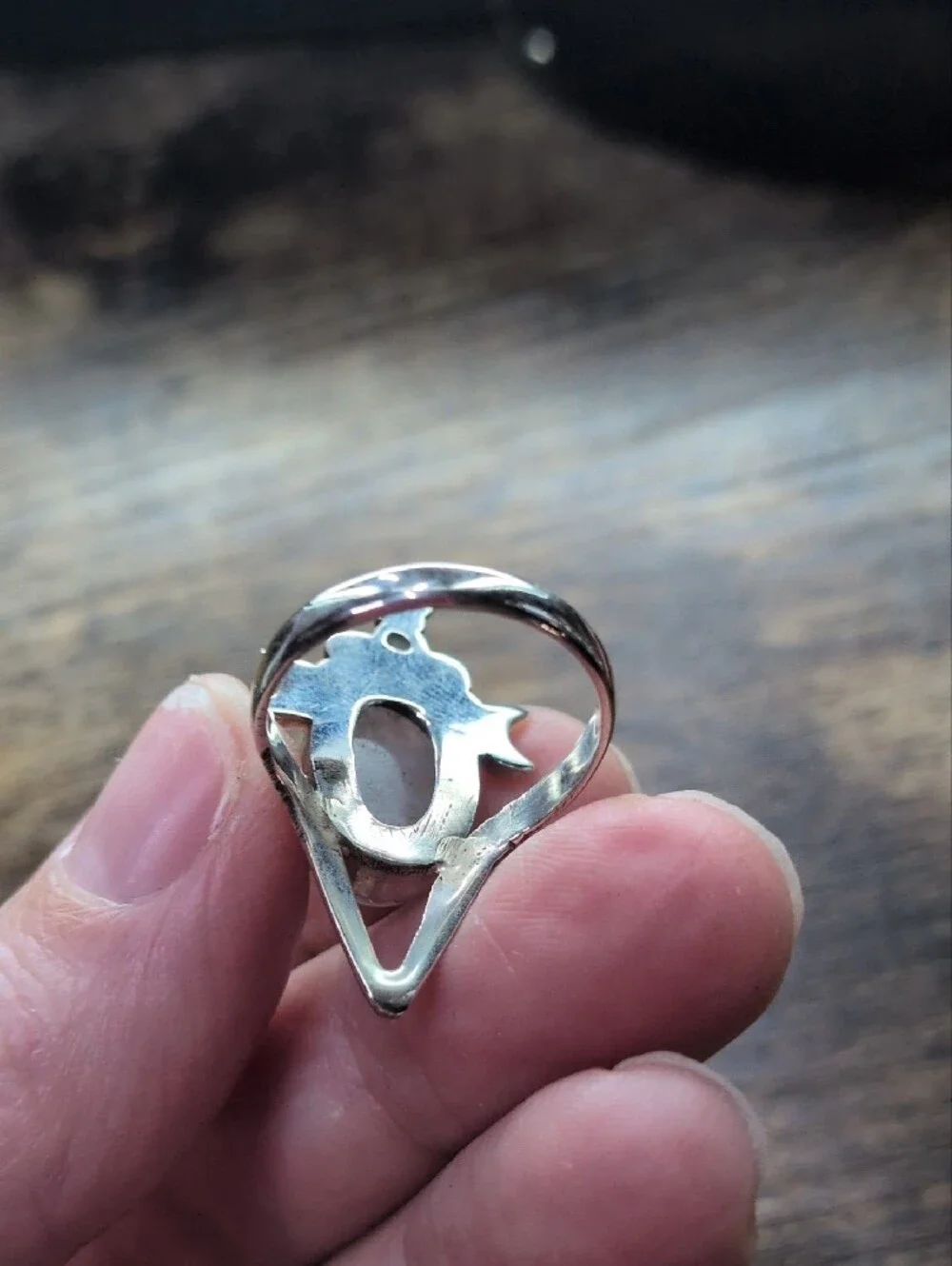 Silver Moonstone and Peridot Statement Ring - Moonlight Glow